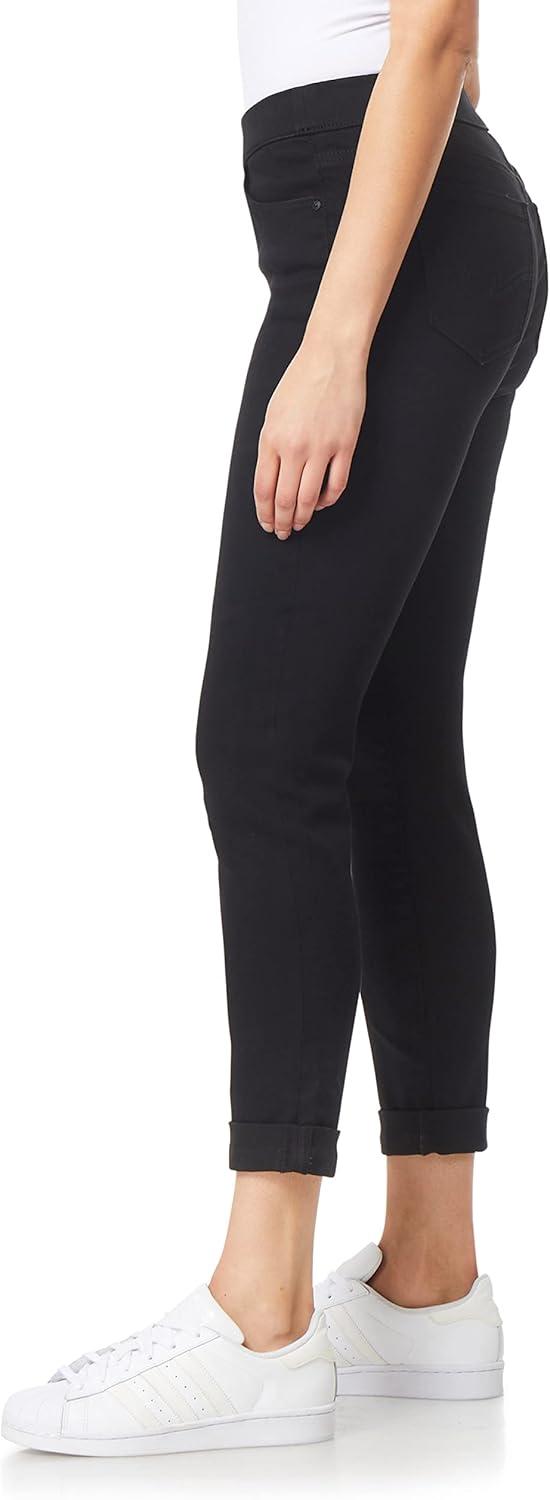 imageWallFlower Womens Pull on Denim Crop and Ankle HighRise Insta Soft Juniors Jeans Available in Plus SizeNoir Ankle