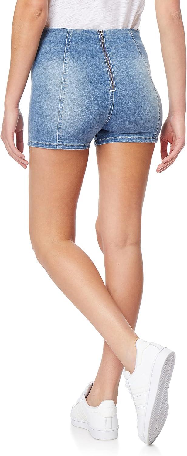 imageWallFlower Womens Pull on Denim Shorts 3quot HighRise Insta Soft JuniorsCameron