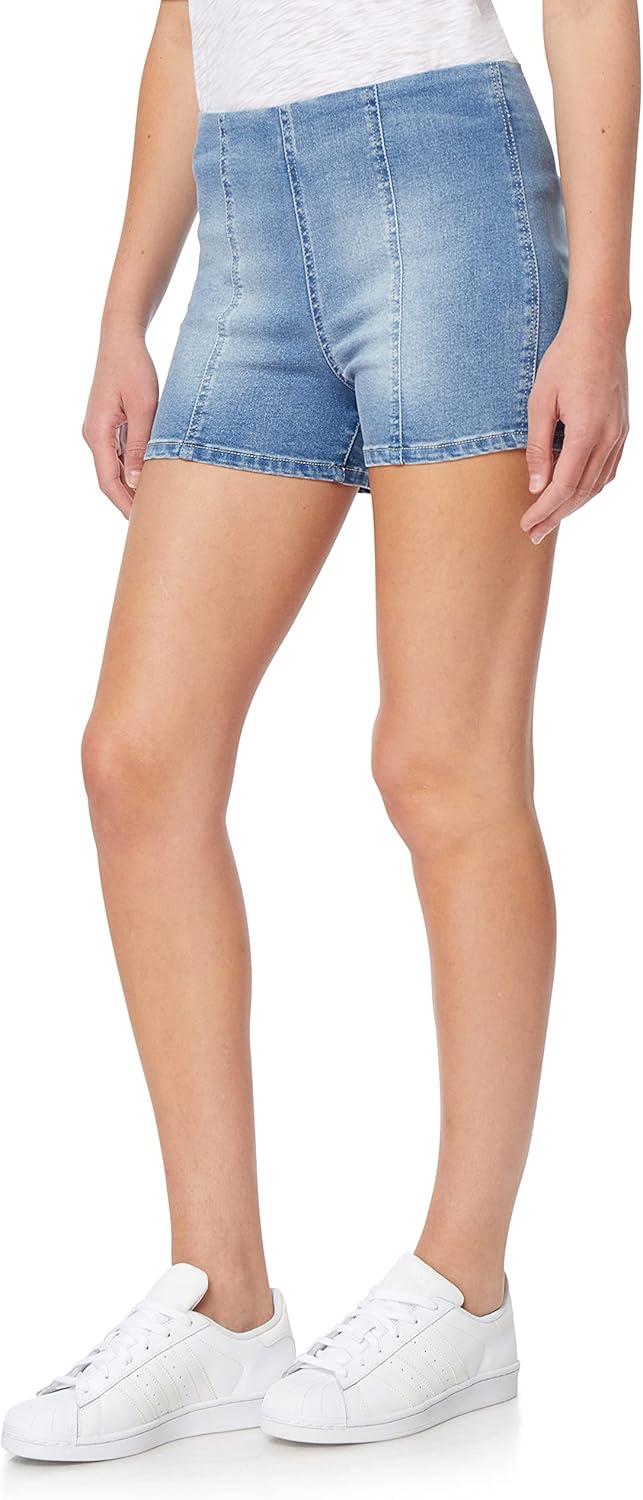 imageWallFlower Womens Pull on Denim Shorts 3quot HighRise Insta Soft JuniorsCameron