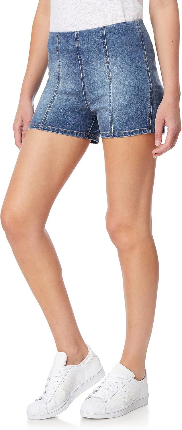 imageWallFlower Womens Pull on Denim Shorts 3quot HighRise Insta Soft JuniorsHolly