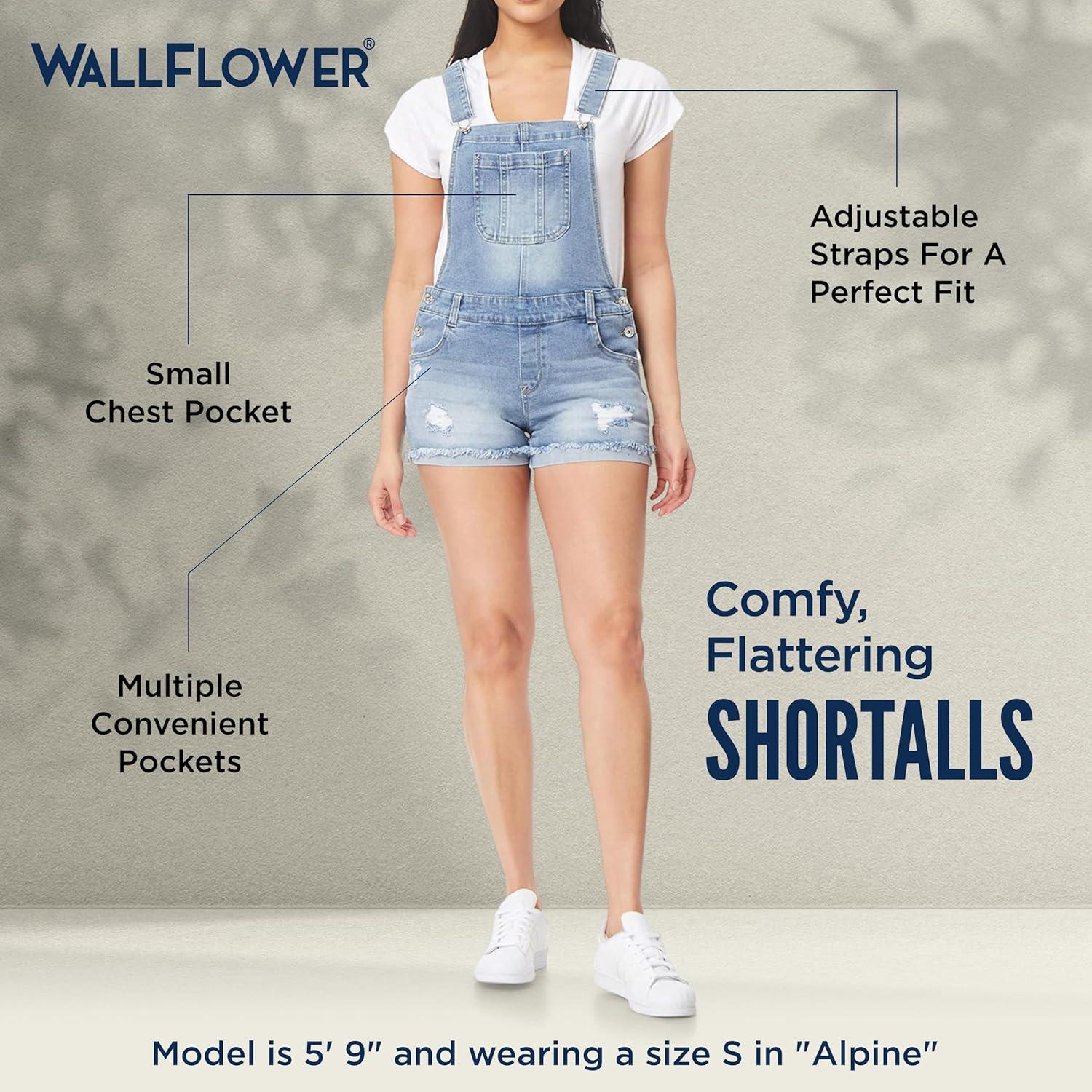 imageWallFlower Womens Shortalls Juniors Standard and PlusRae