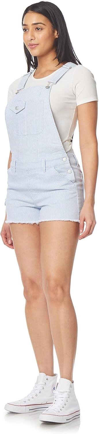 imageWallFlower Womens Shortalls Juniors Standard and PlusRailroad Stripe