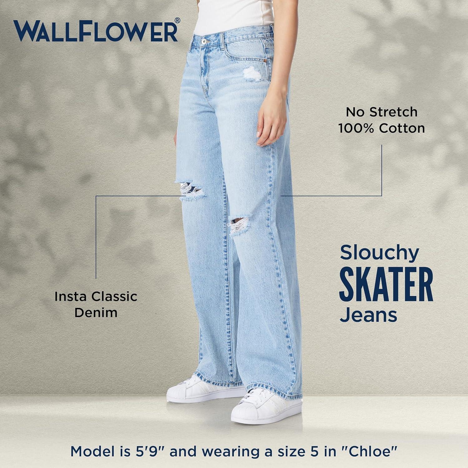imageWallFlower Womens Skater Denim HighRise Insta Classic Juniors Jeans Standard and PlusBridget