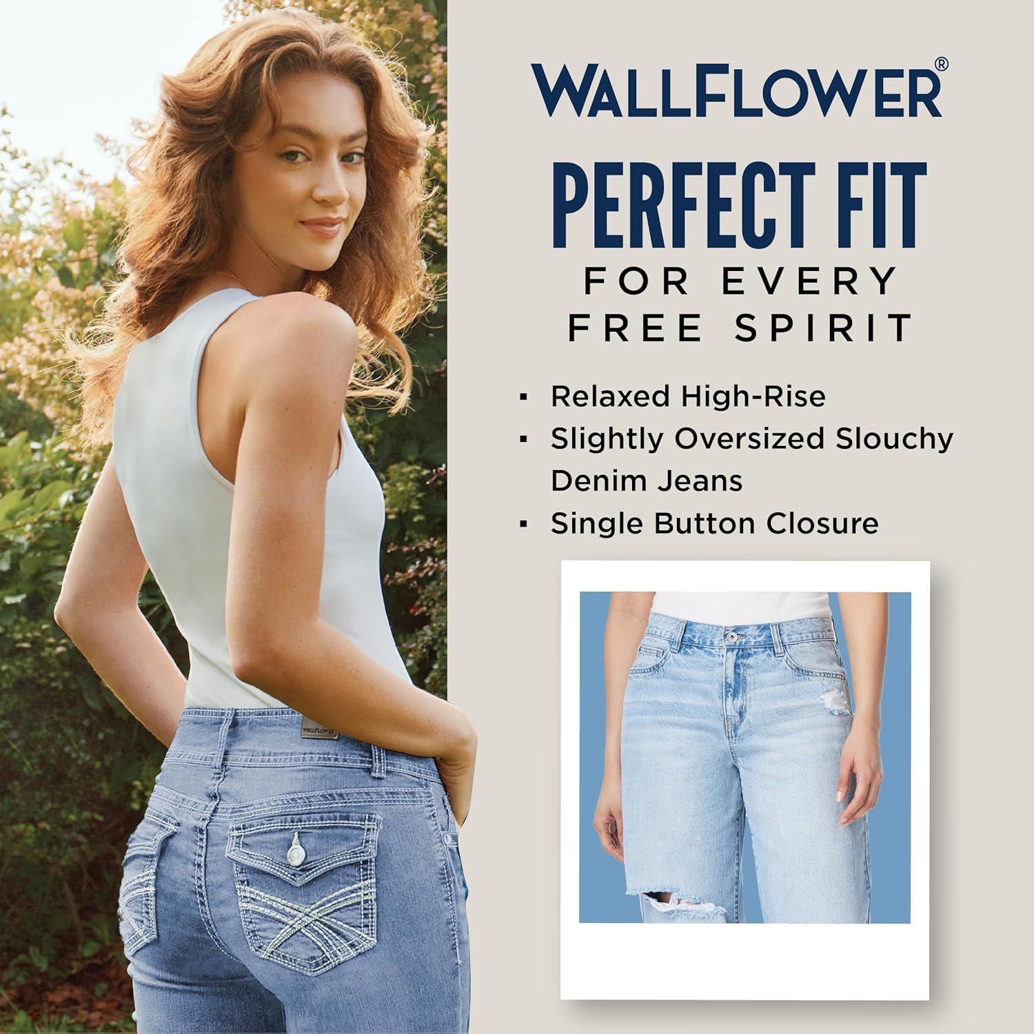 imageWallFlower Womens Skater Denim HighRise Insta Classic Juniors Jeans Standard and PlusBrielle