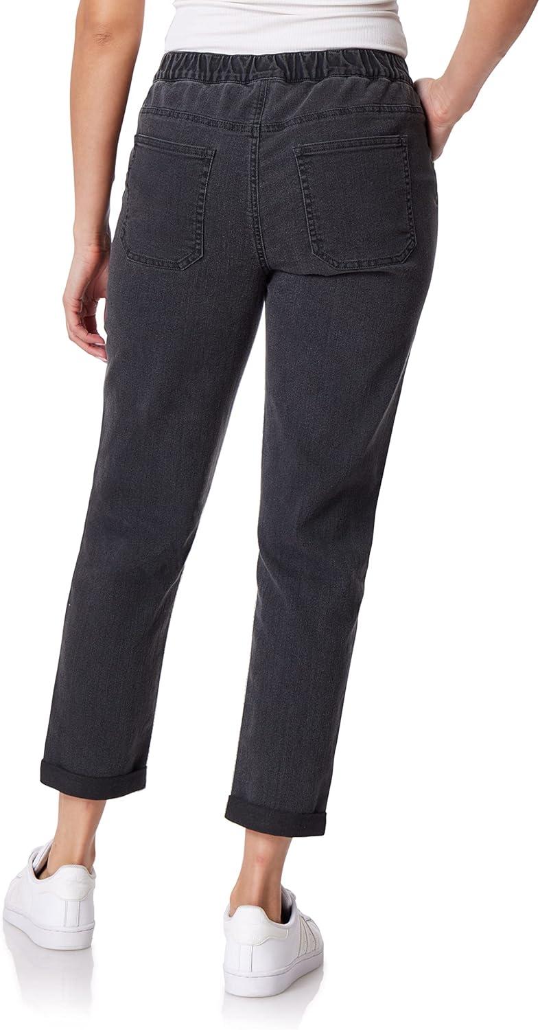 imageWallFlower Womens Tomboy Jogger Denim MidRise Insta Stretch Juniors JeansCarbon
