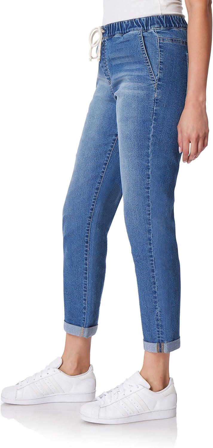 imageWallFlower Womens Tomboy Jogger Denim MidRise Insta Stretch Juniors JeansVeronica