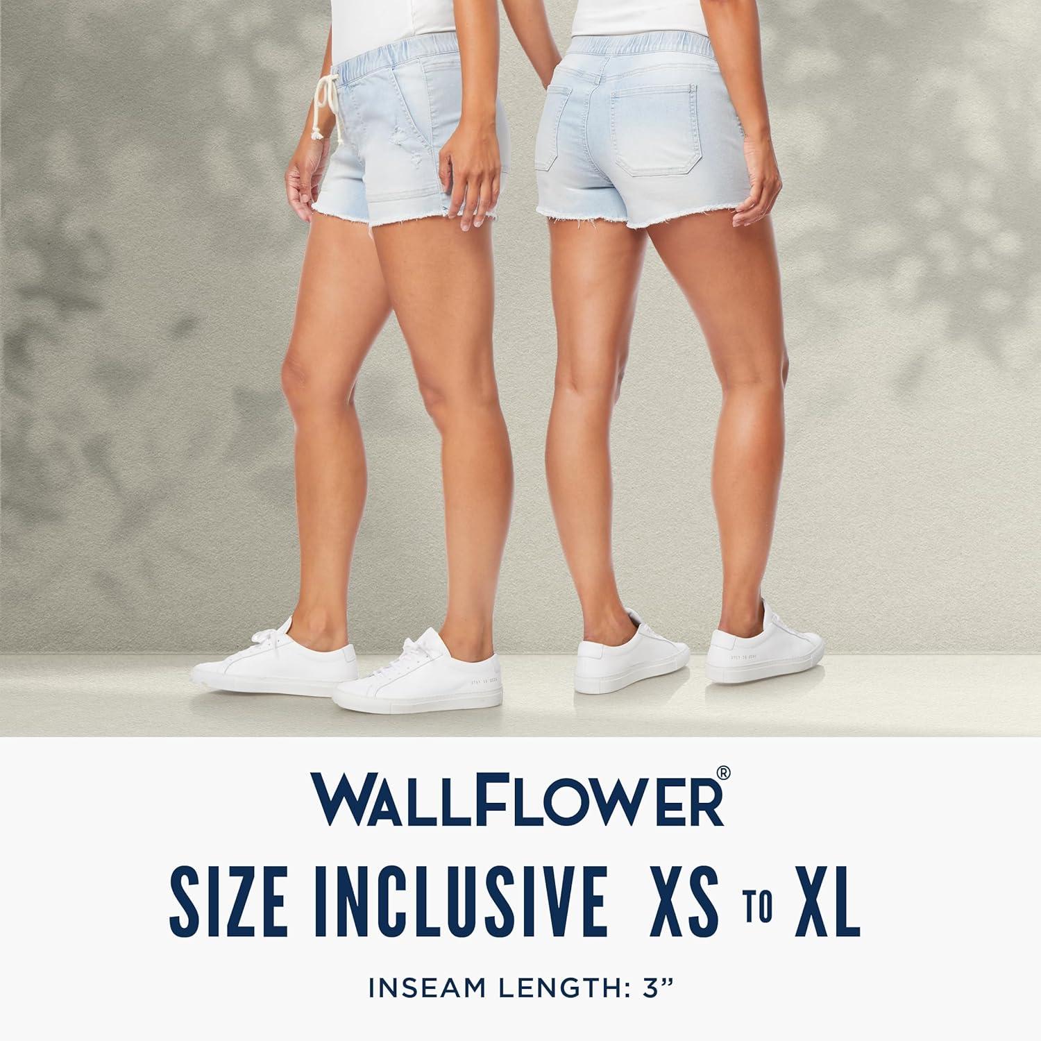 imageWallFlower Womens Tomboy Jogger Shorts Denim MidRise Insta Stretch JuniorsGracelyn