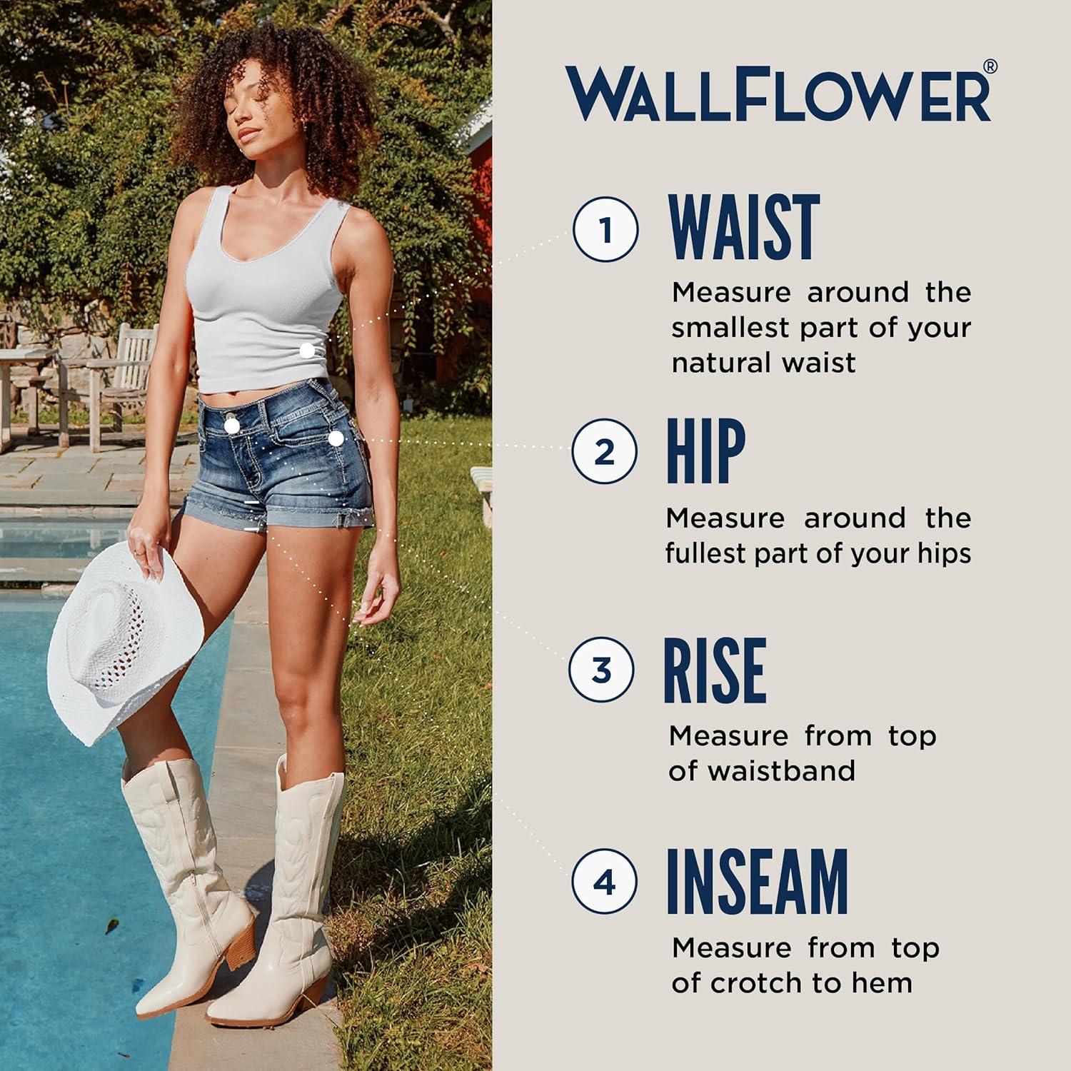 imageWallFlower Womens Tomboy Jogger Shorts Denim MidRise Insta Stretch JuniorsJolie