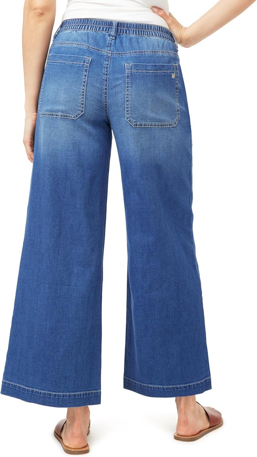 imageWallFlower Womens Tomboy Relaxed 29quot Palazzo Denim MidRise Insta Dreamy Juniors JeansBella