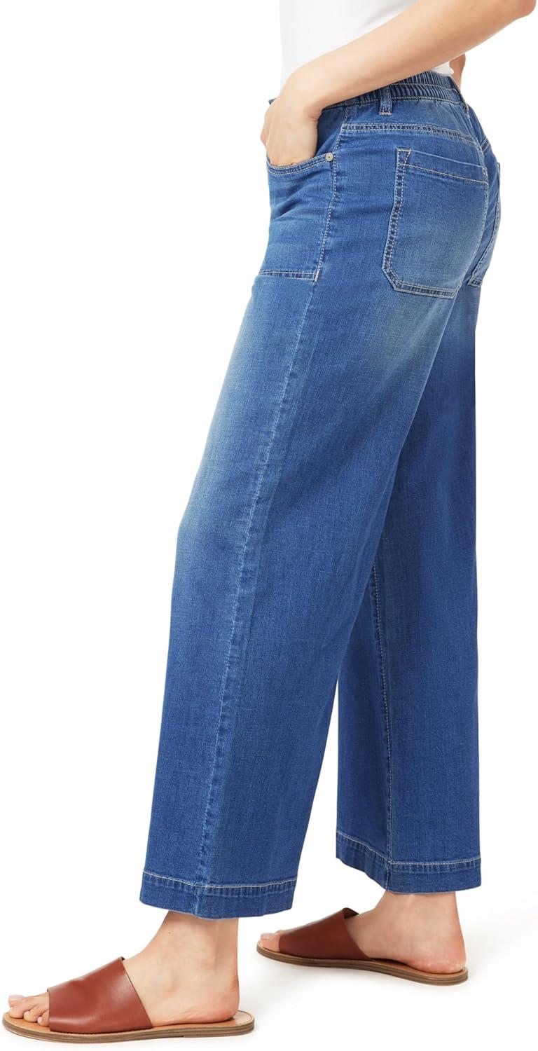 imageWallFlower Womens Tomboy Relaxed 29quot Palazzo Denim MidRise Insta Dreamy Juniors JeansBella