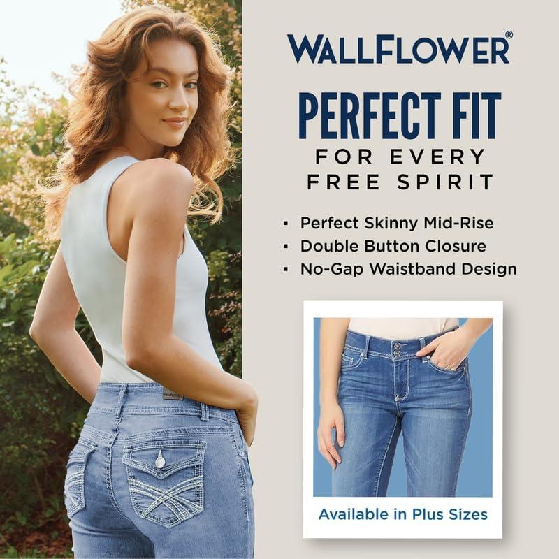 imageWallFlower Womens Ultra Crop MidRise Insta Soft Juniors Standard and PlusFlorence