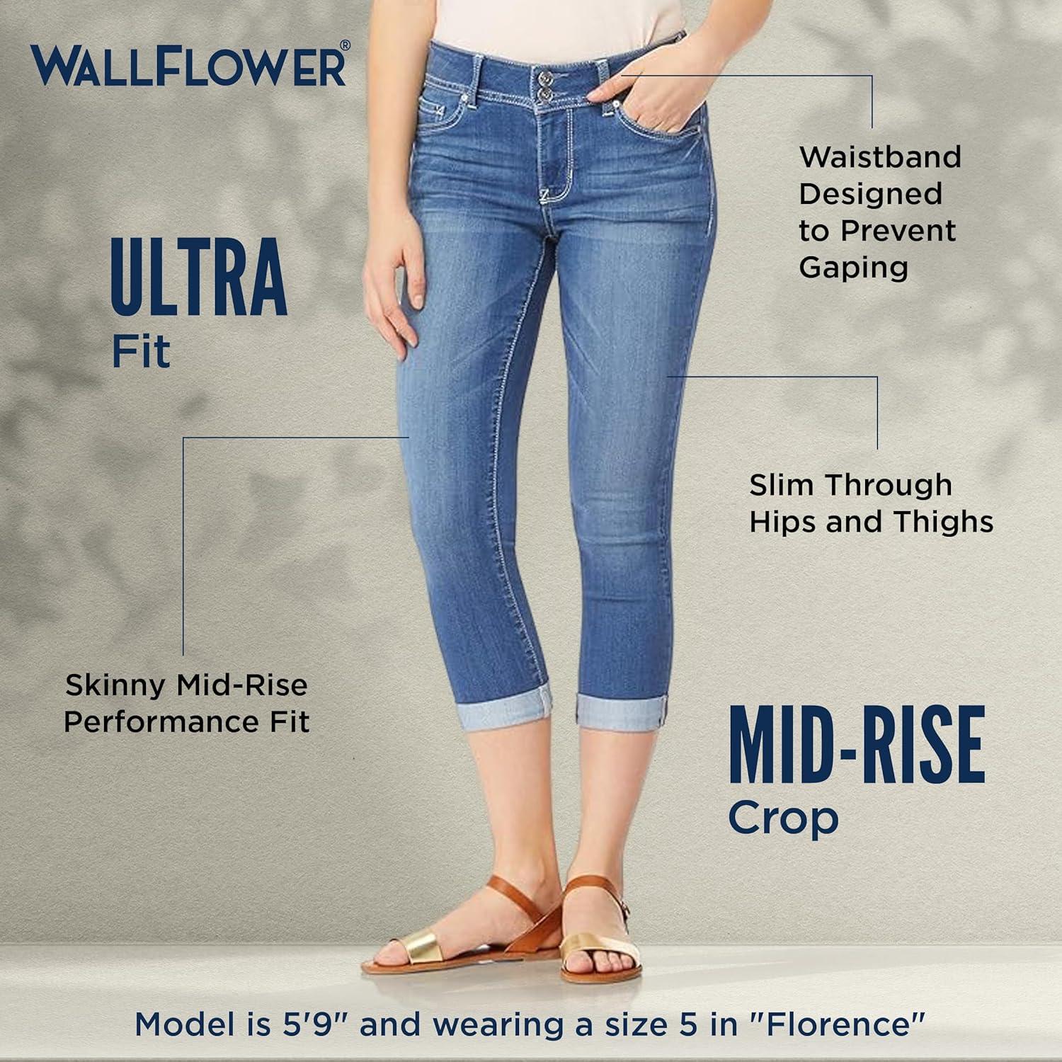 imageWallFlower Womens Ultra Crop MidRise Insta Soft Juniors Standard and PlusMarlow