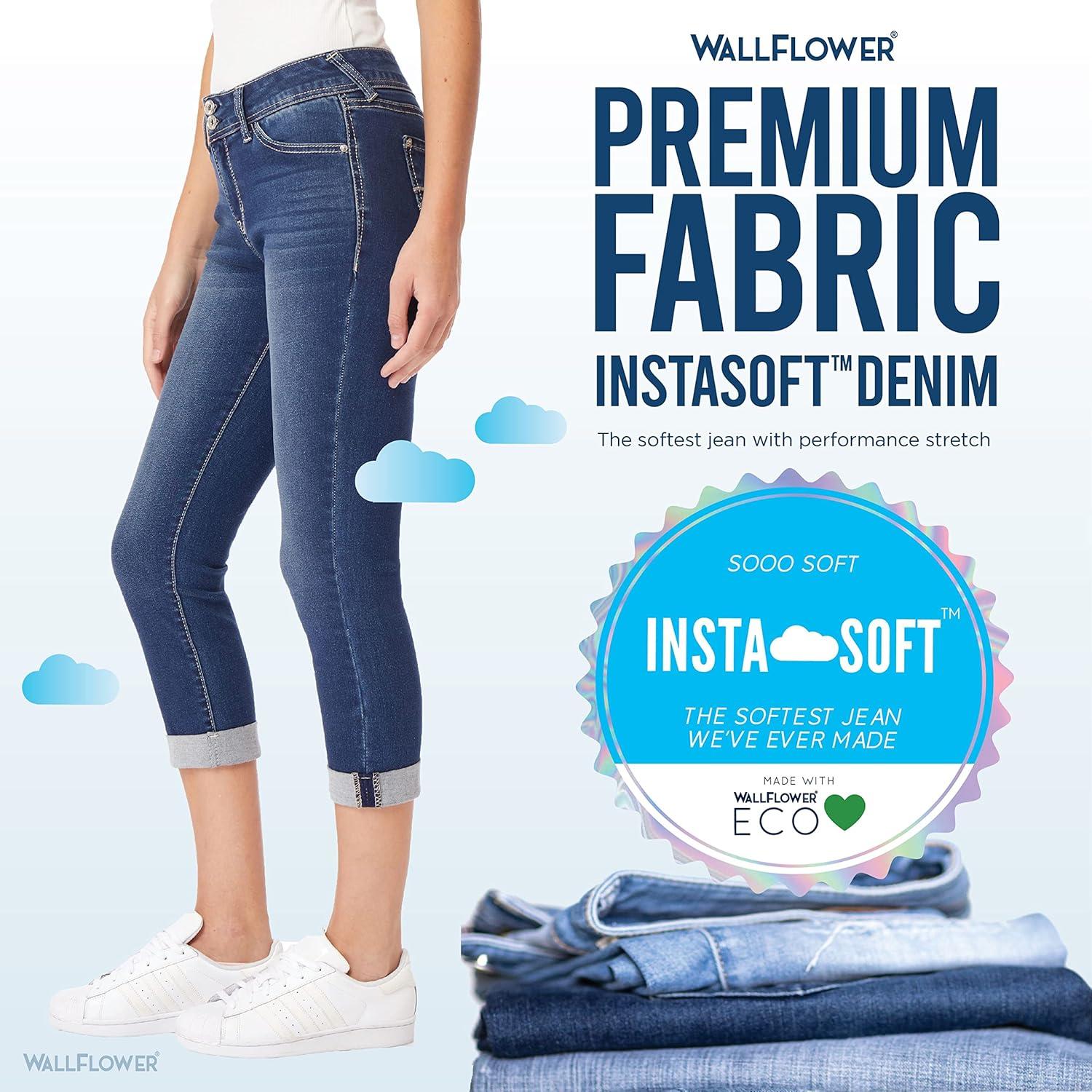 imageWallFlower Womens Ultra Crop MidRise Insta Soft Juniors Standard and PlusReya