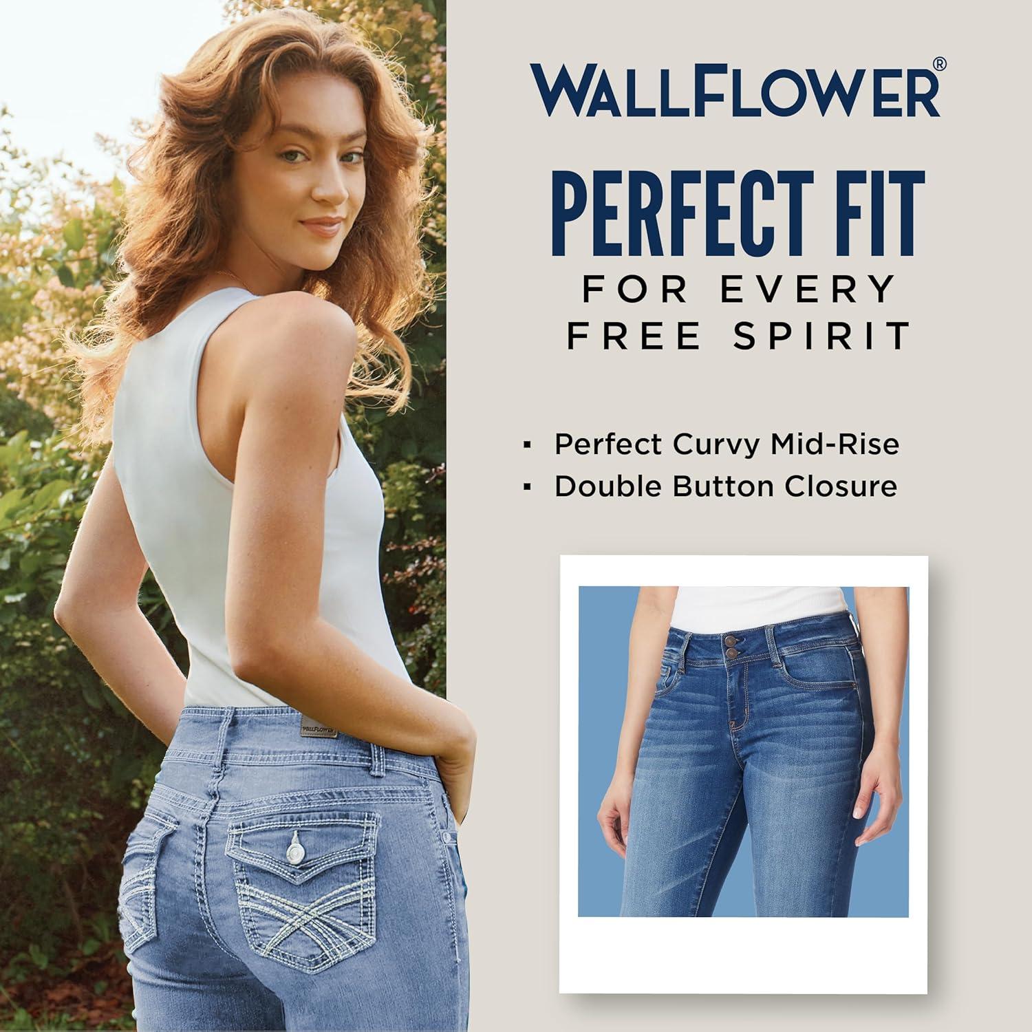 imageWallFlower Womens Ultra Slim Bootcut MidRise Insta Soft Juniors JeansHayden