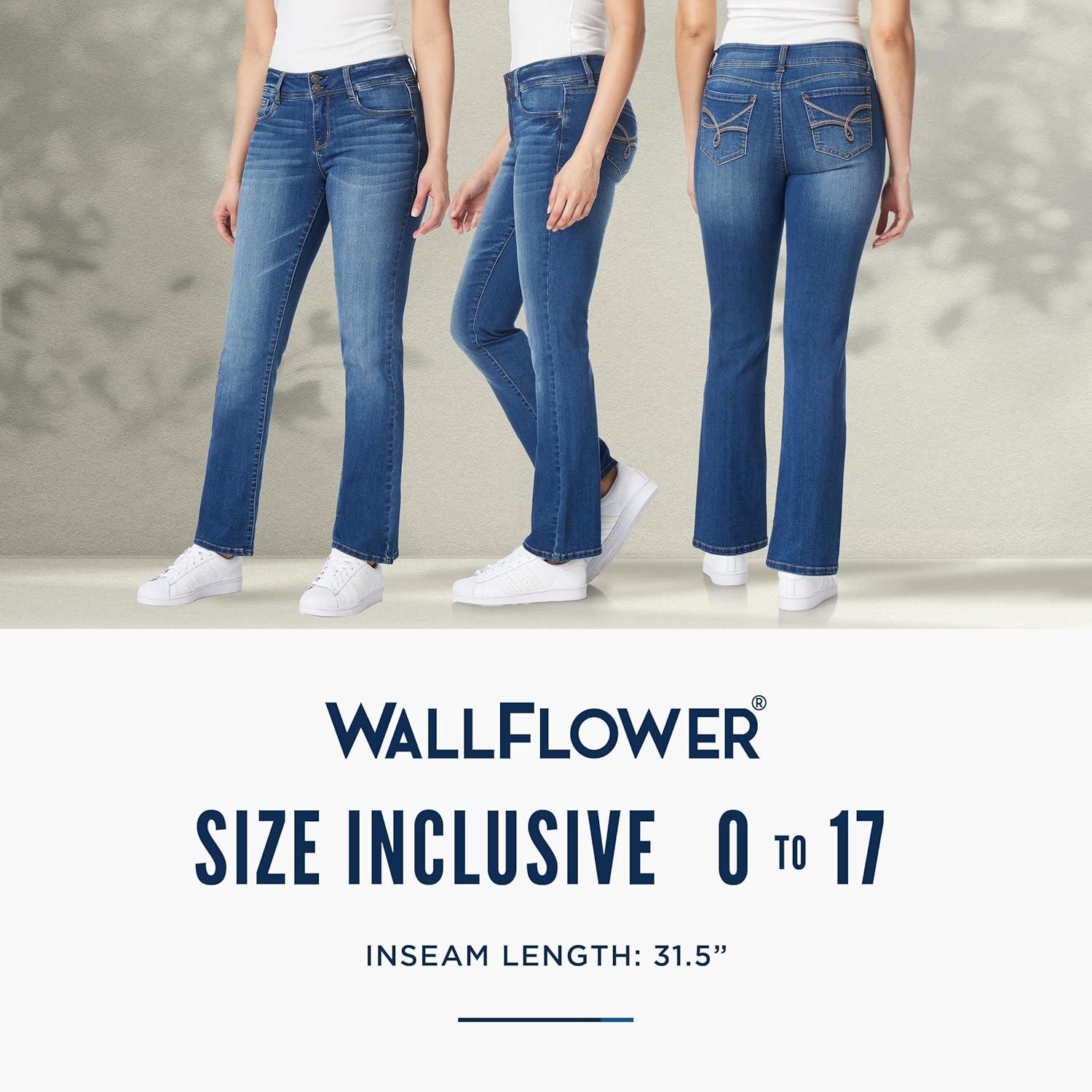 imageWallFlower Womens Ultra Slim Bootcut MidRise Insta Soft Juniors JeansHayden