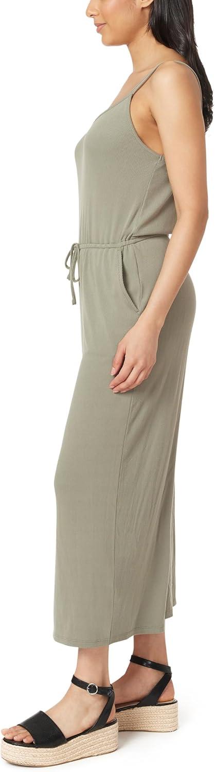 imageWallFlower womens Becca Yummy Rib Retro Crop JumpsuitVetiver