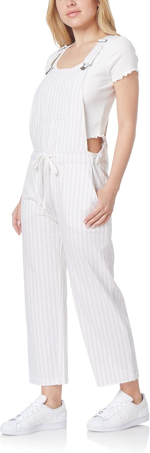 imageWallFlower womens Wallflower French Terry Jogger OverallsWhite