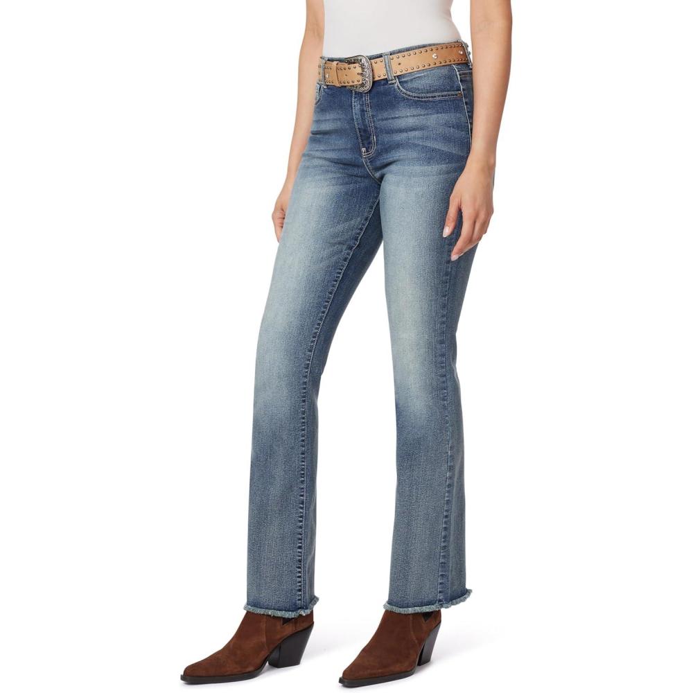 imageWallFlower Fearless Curvy HighRise Flared Jeans for Women Belted Insta Vintage Stretch Juniors DenimBasil