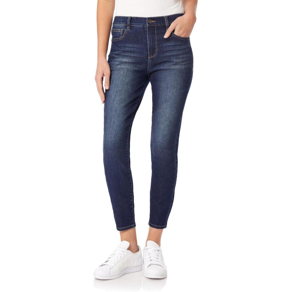 imageWallFlower Womens Fearless Curvy Ankle Denim Super HighRise Insta Vintage Juniors Jeans Standard and PlusLinden