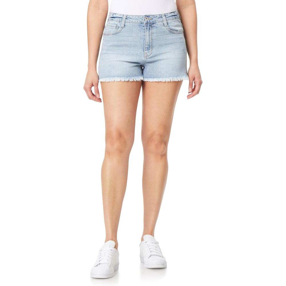 imageWallFlower Womens Fearless Curvy Denim Fashion Shorts HighRise Insta Vintage JuniorsAlpine