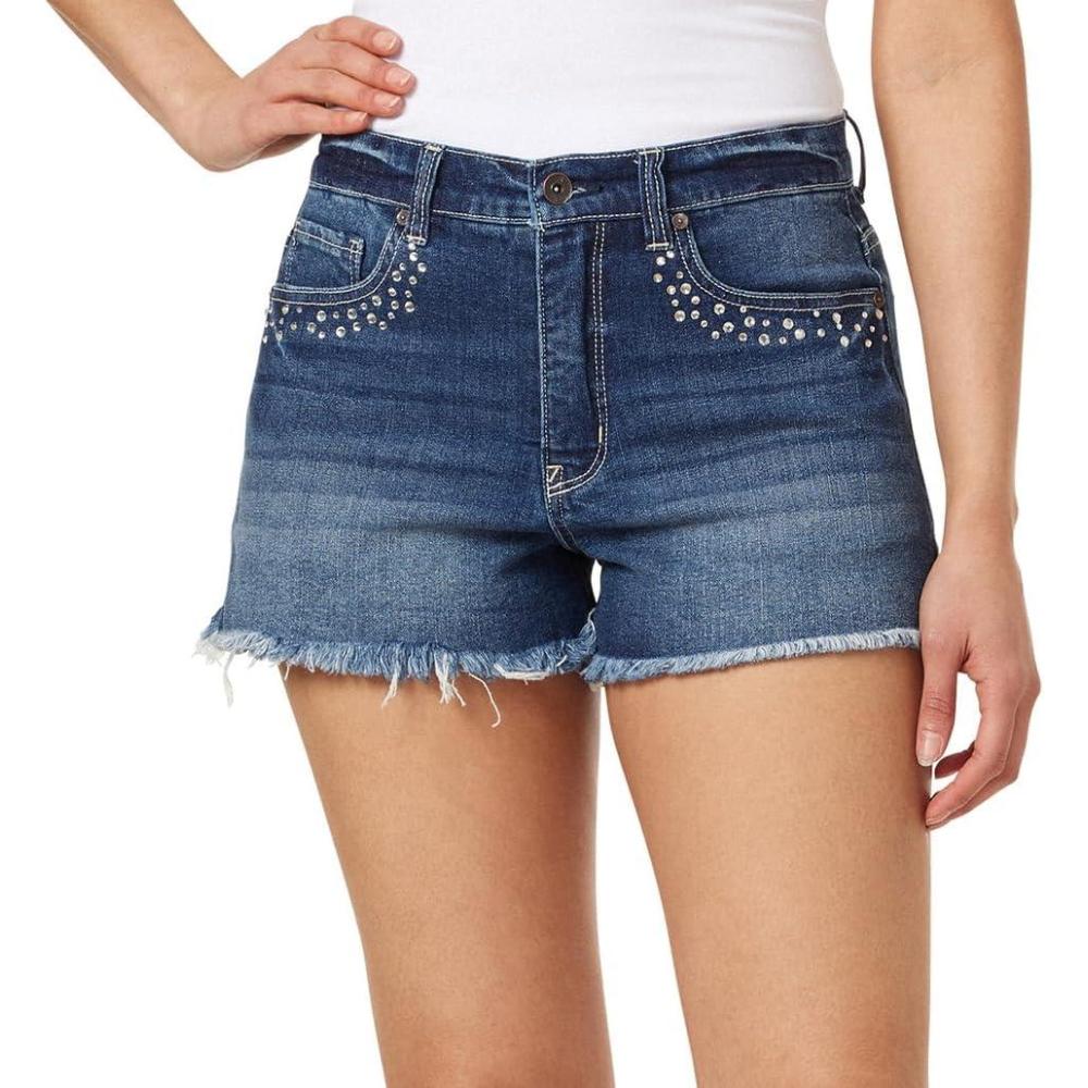 imageWallFlower Womens Fearless Curvy Denim Fashion Shorts HighRise Insta Vintage JuniorsBling Ezra