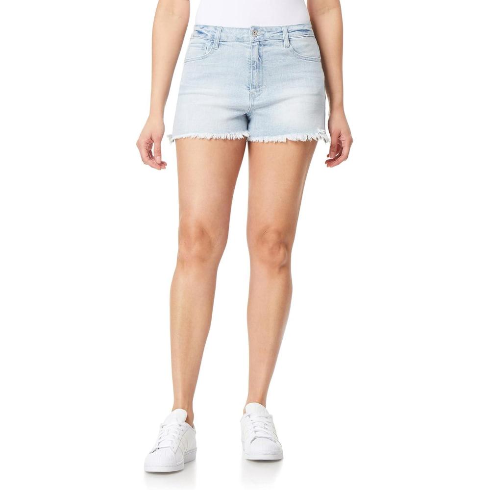 imageWallFlower Womens Fearless Curvy Denim Fashion Shorts HighRise Insta Vintage JuniorsConnie