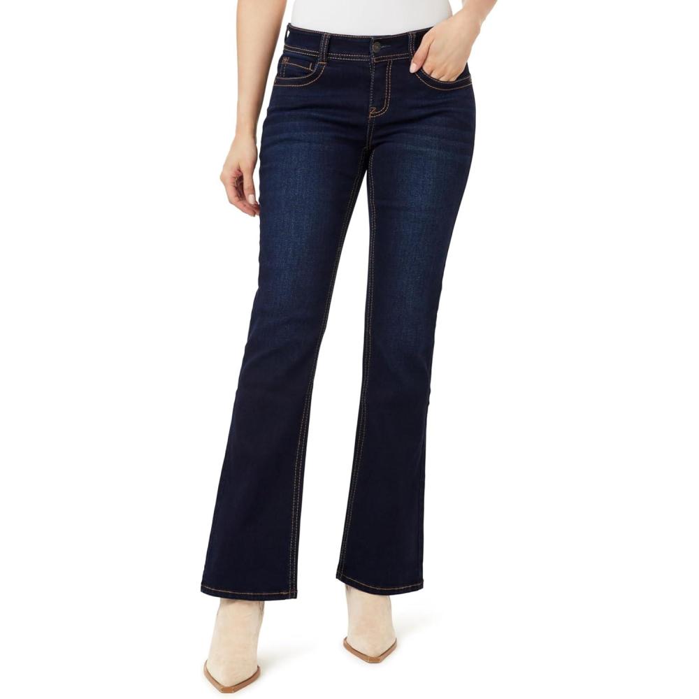 imageWallFlower Womens Feisty Curvy Low Rise Slim Flare Insta Stretch Juniors JeansGeorgia