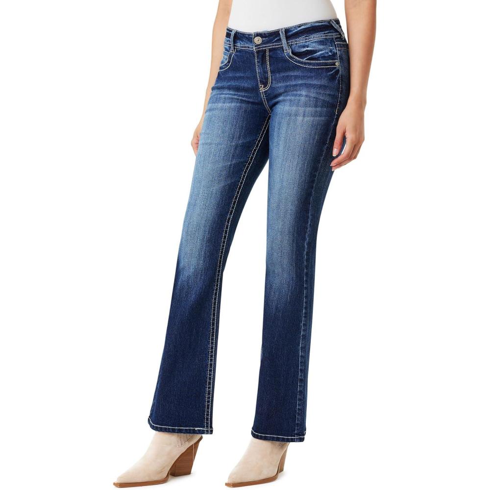 imageWallFlower Womens Feisty Curvy Low Rise Slim Flare Insta Stretch Juniors JeansJillian