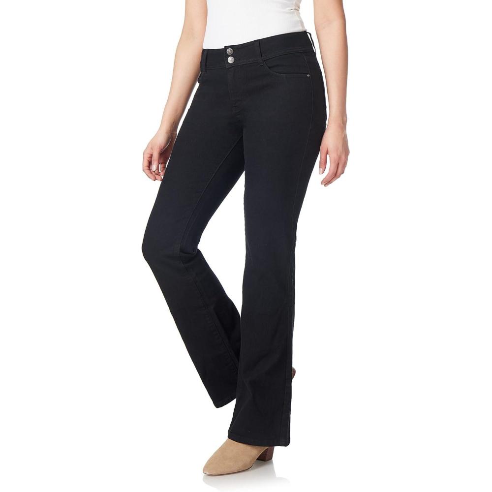 imageWallFlower Womens Flirty Curvy Flare High Rise Insta Stretch Juniors JeansBlack