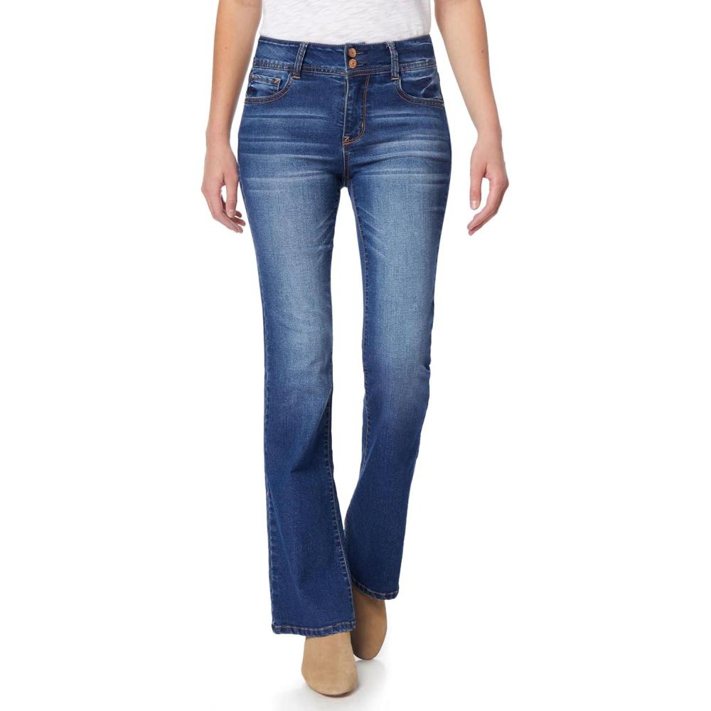 imageWallFlower Womens Flirty Curvy Flare High Rise Insta Stretch Juniors JeansPia