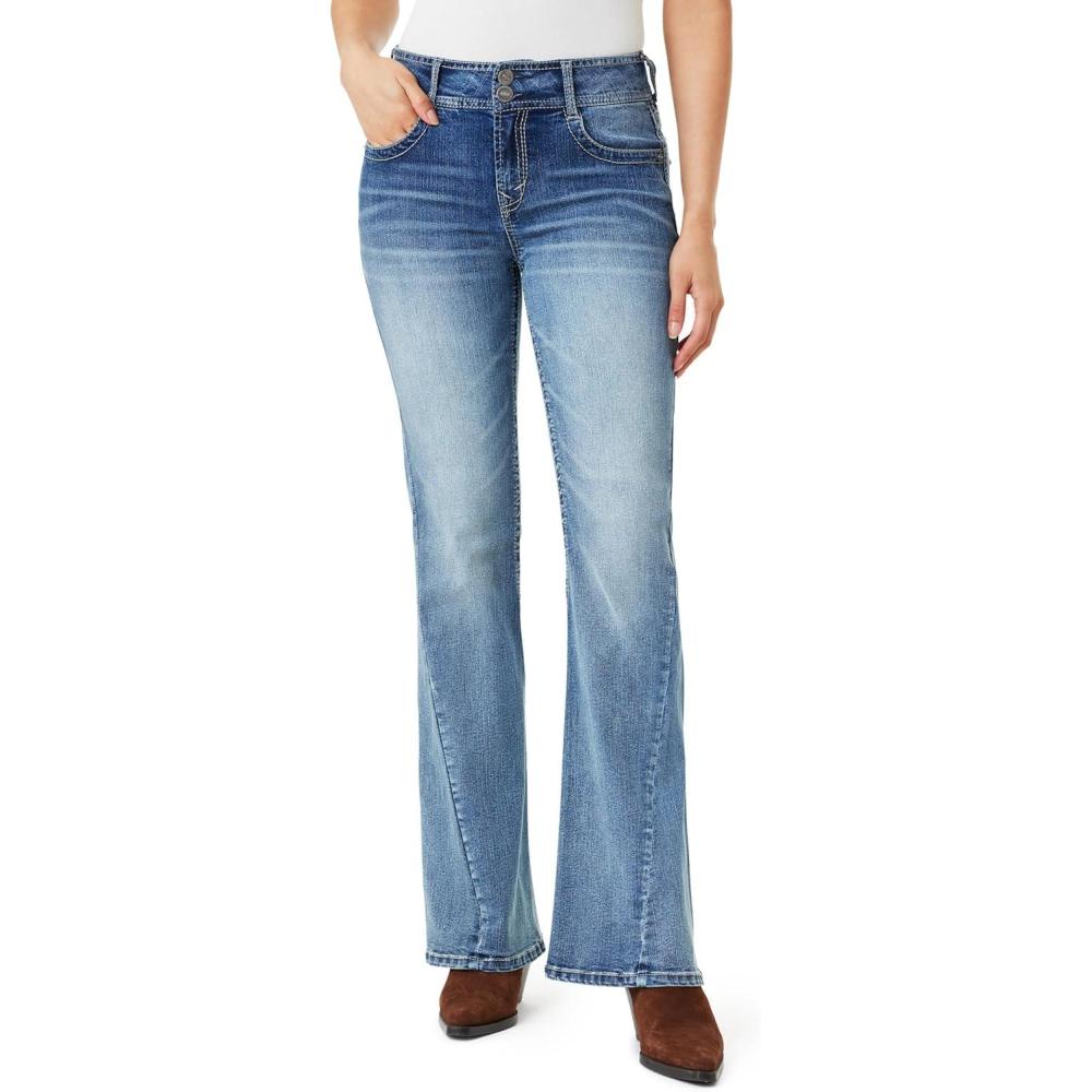 imageWallFlower Womens Flirty Curvy Flare High Rise Insta Stretch Juniors JeansVenus