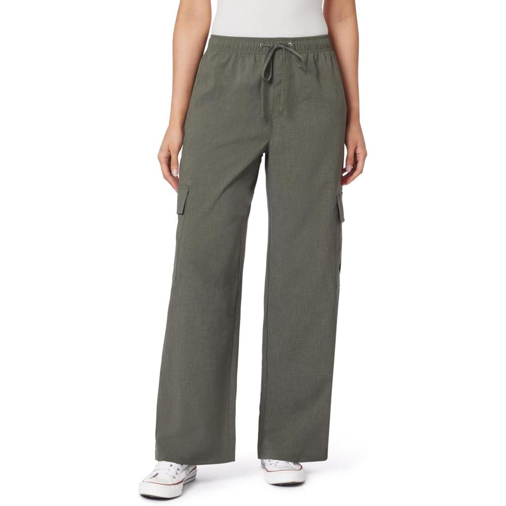 imageWallFlower Womens Flirty Curvy Pull on Relaxed High Rise Cargo Insta Pro Juniors TrousersOlive