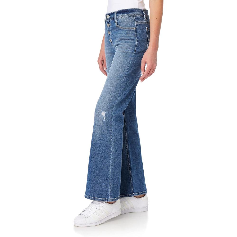 imageWallFlower Womens Flirty Curvy Super Flare High Rise Insta Stretch Juniors JeansJoelle