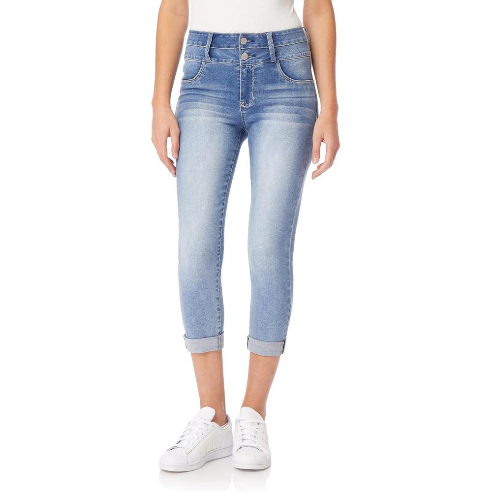 imageWallFlower Womens Juniors InstaSoft HighRise Sassy Fit Skinny Stretch Crop JeansMel