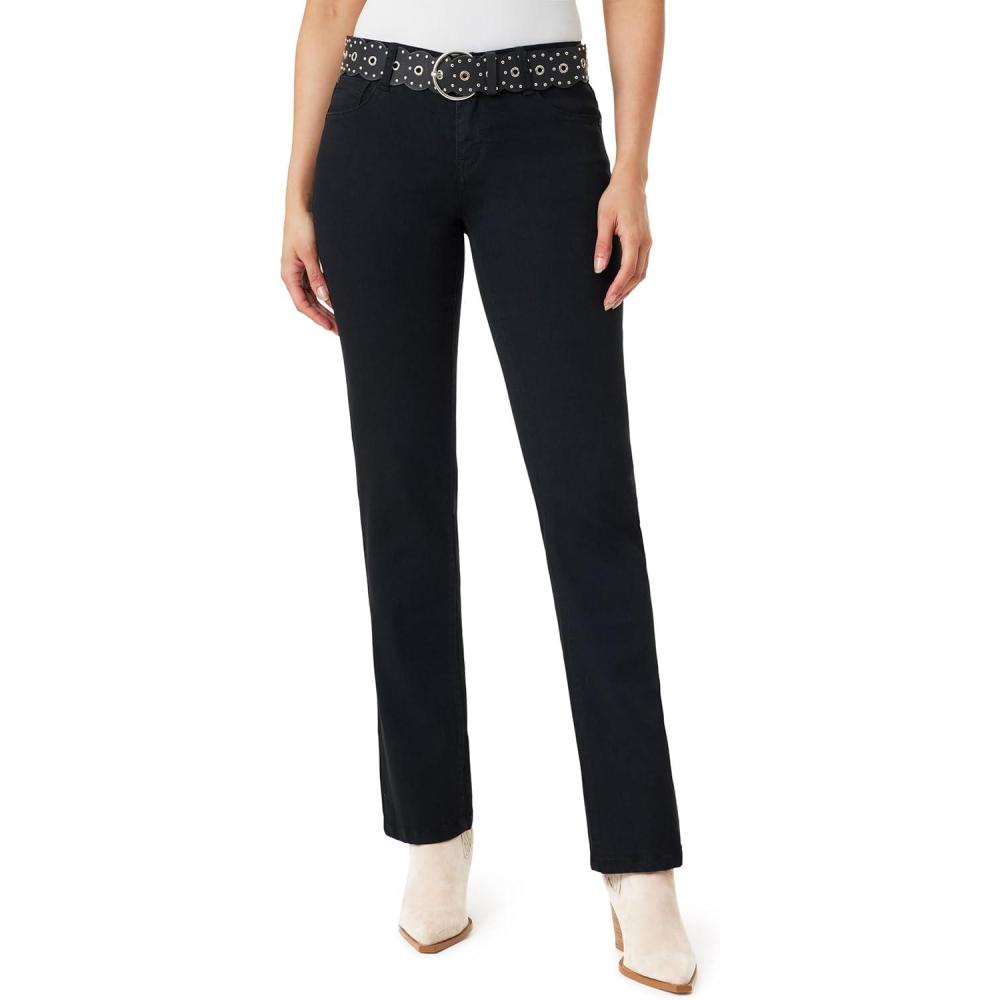 imageWallFlower Womens Legendary Slim Bootcut MidRise Belted Insta Stretch Juniors Jeans Standard and PlusAbbey