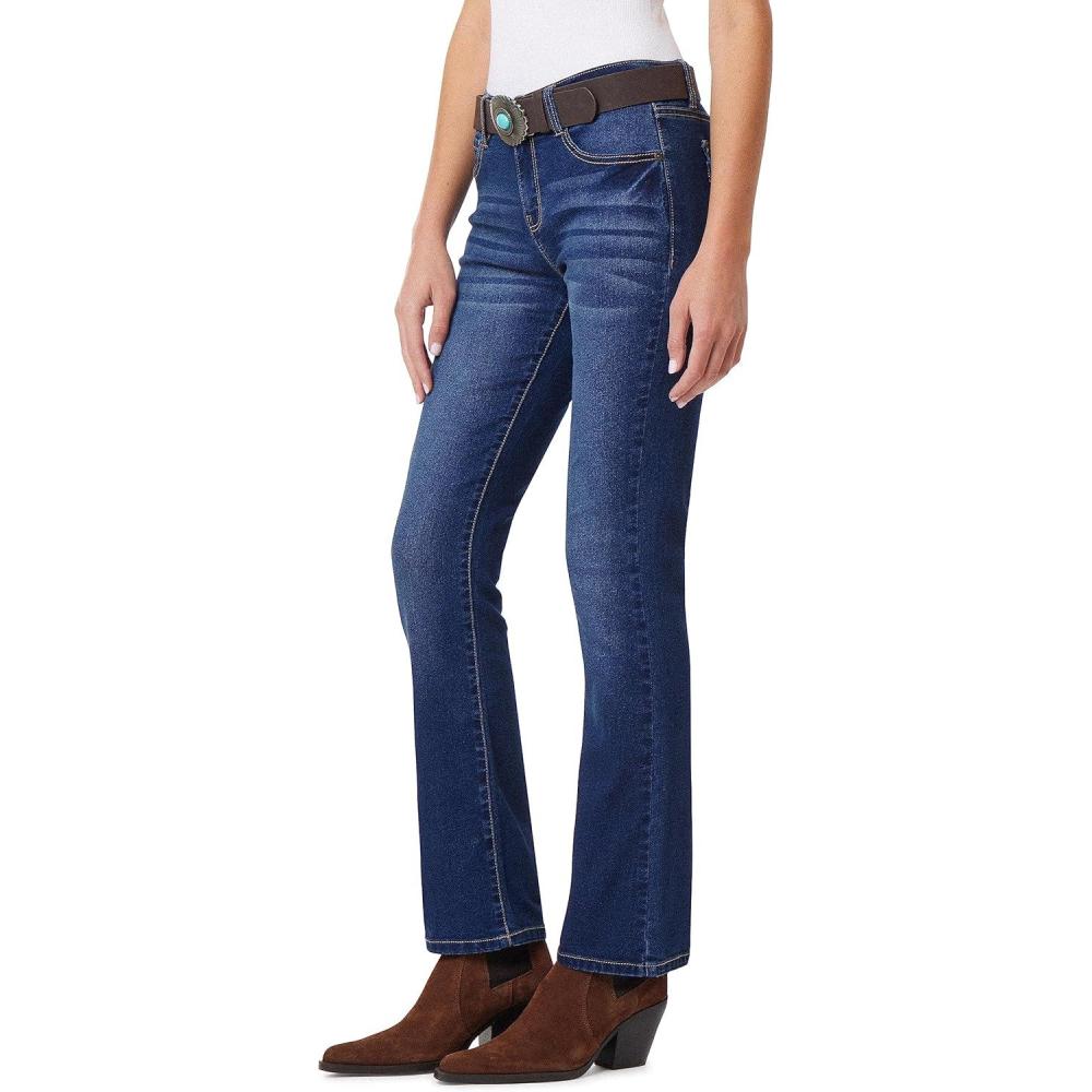 imageWallFlower Womens Legendary Slim Bootcut MidRise Belted Insta Stretch Juniors Jeans Standard and PlusAlani