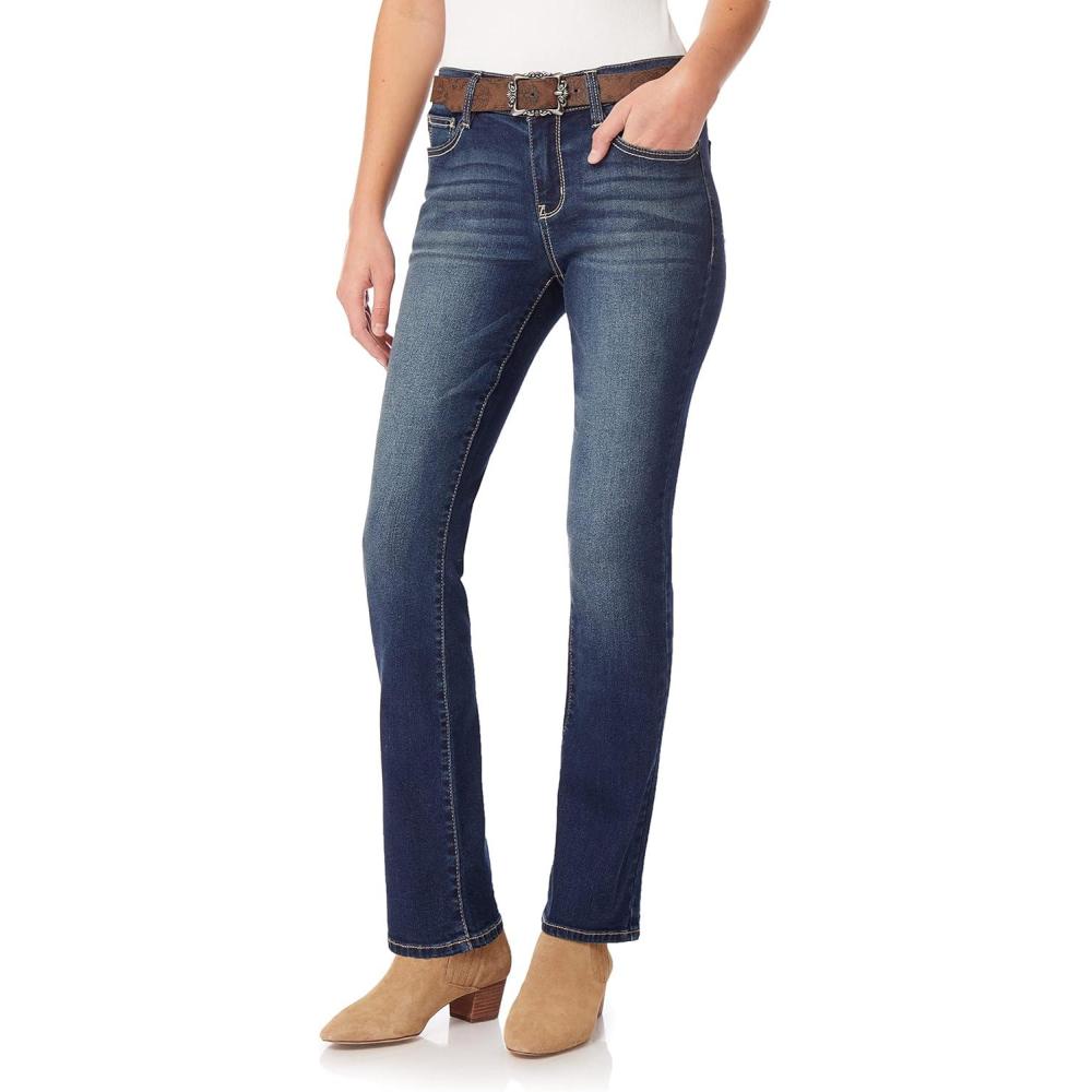 imageWallFlower Womens Legendary Slim Bootcut MidRise Belted Insta Stretch Juniors Jeans Standard and PlusEden