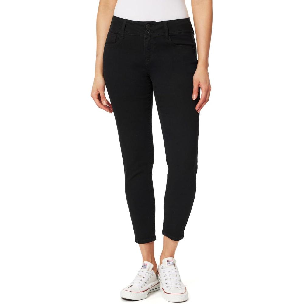 imageWallFlower Womens Luscious Curvy 27quot Ankle MidRise Insta Stretch Juniors Jeans Sizes 0 to 24Black