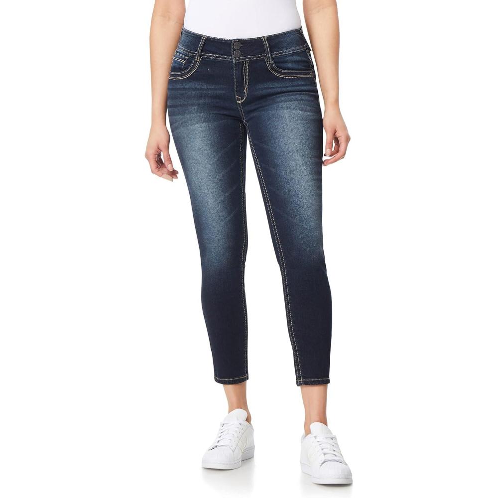 imageWallFlower Womens Luscious Curvy Ankle MidRise Insta Stretch Juniors Jeans Standard and PlusBetsy