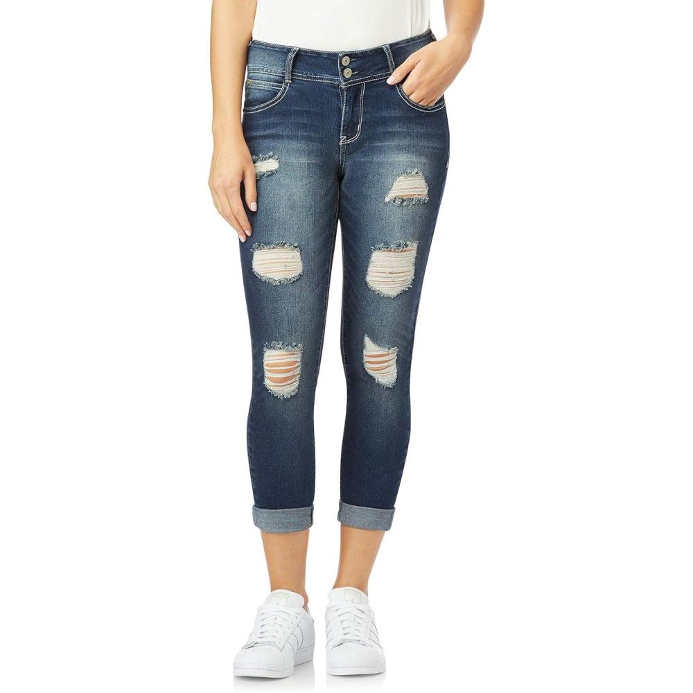 imageWallFlower Womens Luscious Curvy Ankle MidRise Insta Stretch Juniors Jeans Standard and PlusShawna