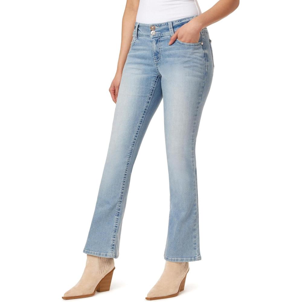 imageWallFlower Womens Luscious Curvy Bootcut MidRise Bling Insta Stretch Juniors Jeans Standard and PlusMaisy