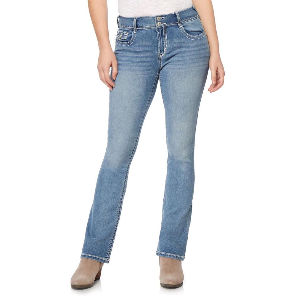 imageWallFlower Womens Luscious Curvy Bootcut MidRise Bling Insta Stretch Juniors Jeans Standard and PlusPaola