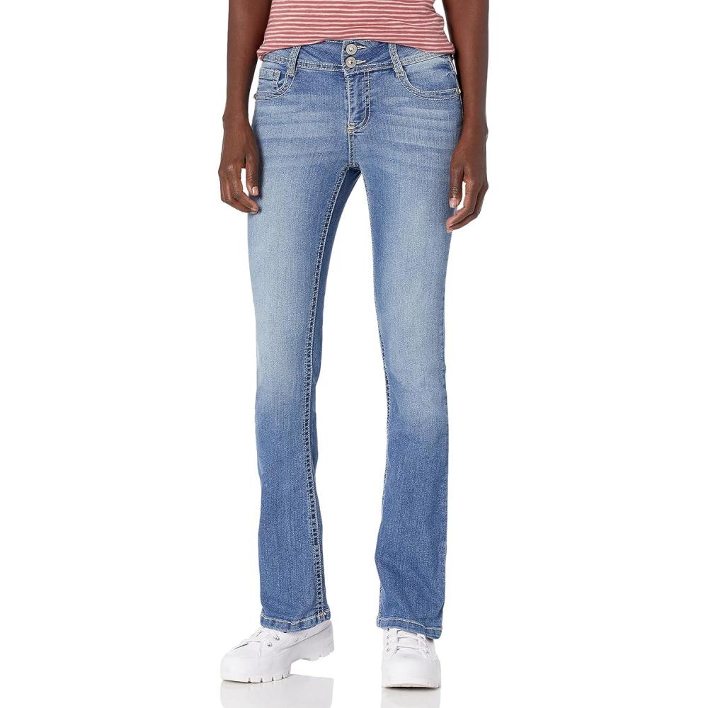imageWallFlower Womens Luscious Curvy Bootcut MidRise Bling Insta Stretch Juniors Jeans Standard and PlusVeronica