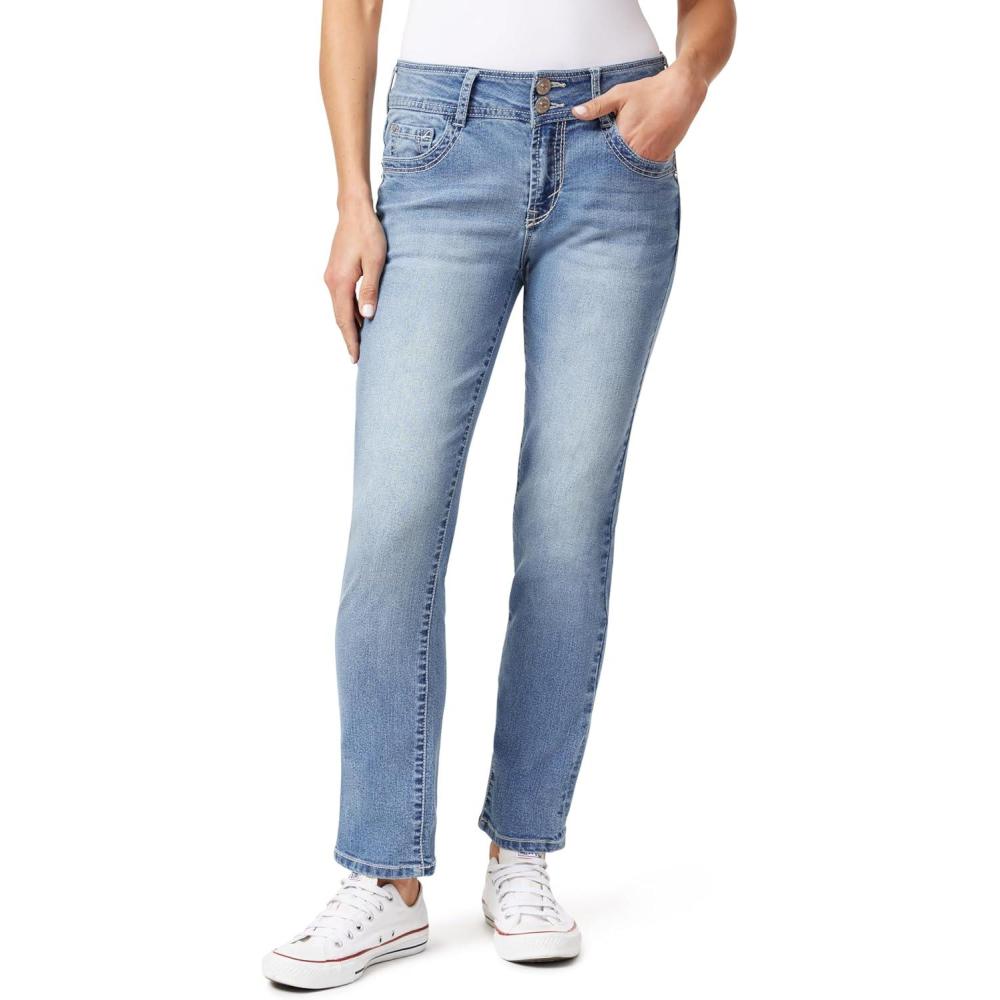 imageWallFlower Womens Luscious Curvy Straight 29quot MidRise Insta Stretch Juniors JeansElle