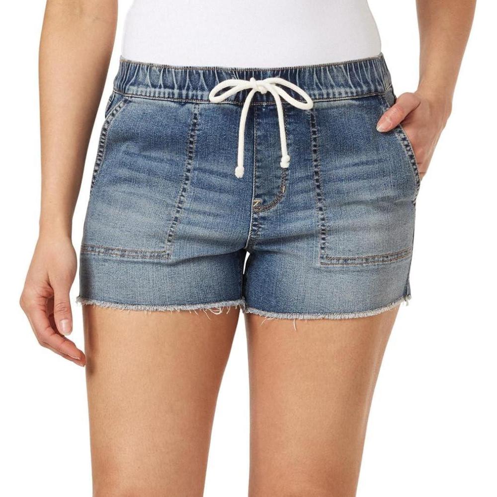 imageWallFlower Womens Tomboy Jogger Shorts Denim MidRise Insta Stretch JuniorsBlake