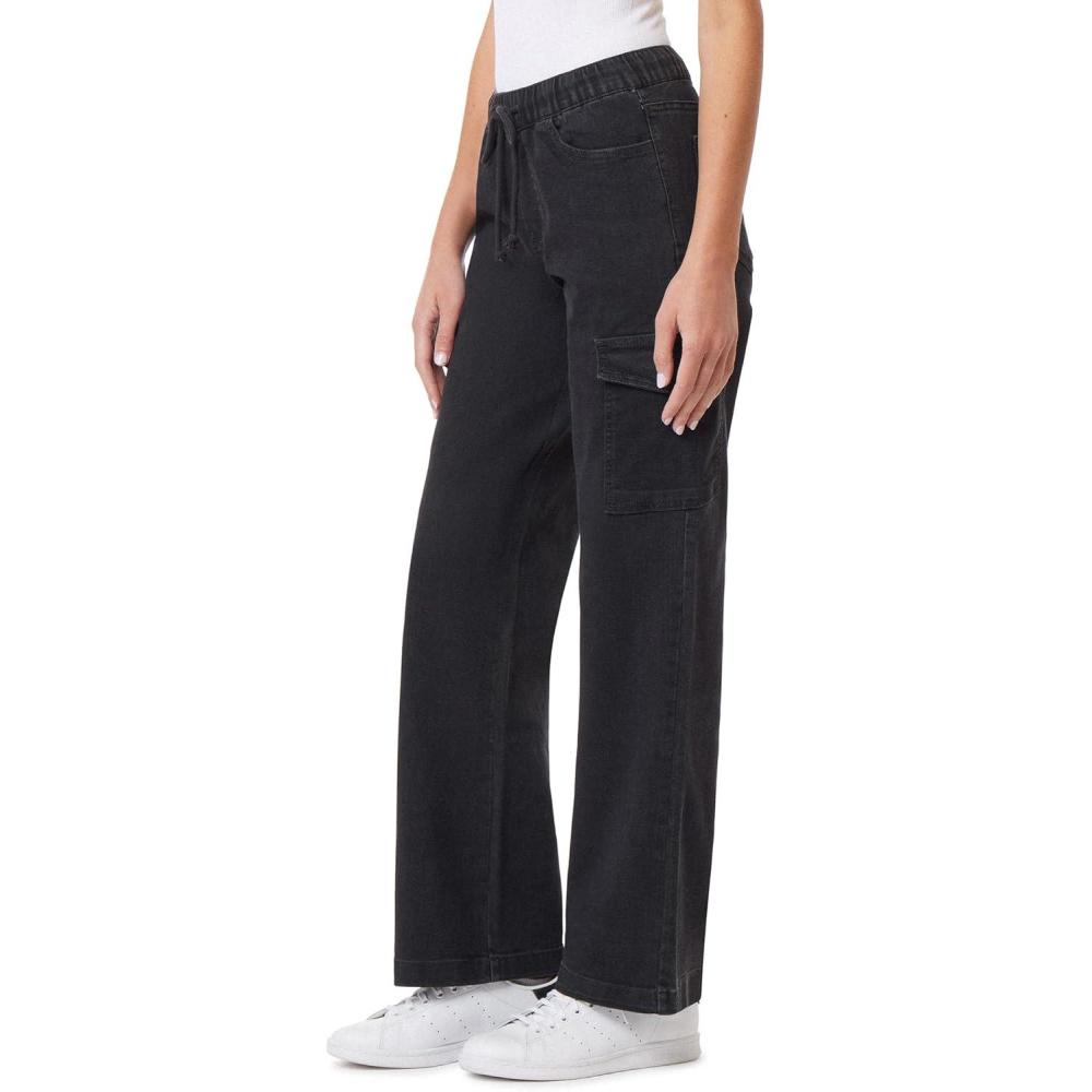 imageWallFlower Womens Tomboy Relaxed Cargo Denim MidRise Insta Stretch Juniors JeansLt Carbon