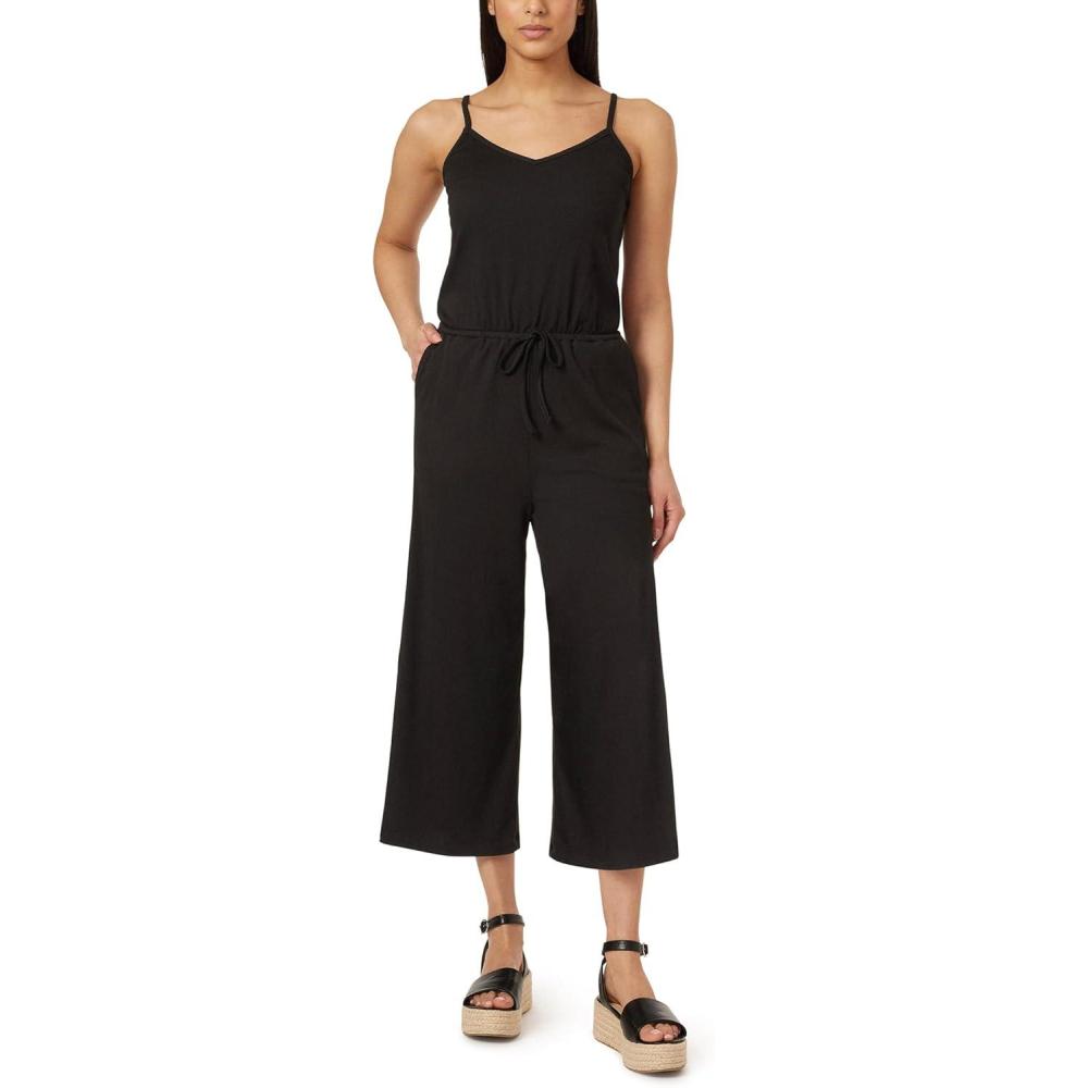 imageWallFlower womens Becca Yummy Rib Retro Crop JumpsuitBlack