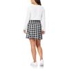 imageWallFlower Womens 2Piece Sweater and Dress Set Elegant Teacher LooksBlack and White Plaid  Ivory Cardigan