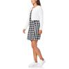 imageWallFlower Womens 2Piece Sweater and Dress Set Elegant Teacher LooksBlack and White Plaid  Ivory Cardigan