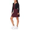 imageWallFlower Womens 2Piece Sweater and Dress Set Elegant Teacher LooksBurgundy and Black Plaid  Black Cardigan